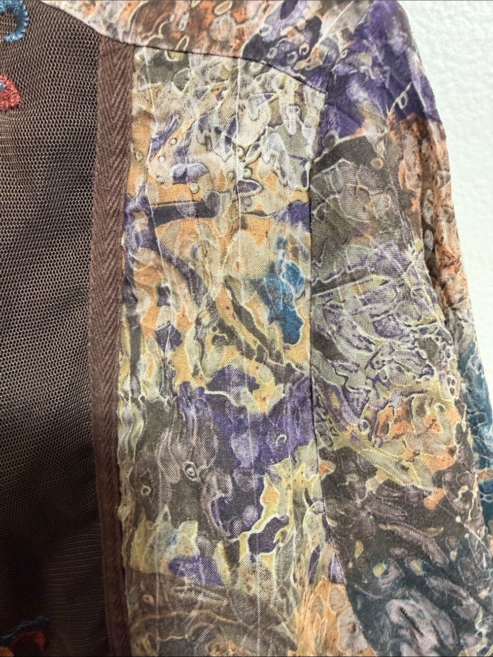 Coldwater Creek Paisley Embroidered Boho Tunic Top 1X Artsy Earthy Button Front - Picture 5 of 12